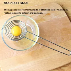 Integrated Spiral Egg White Separator Egg Yolk Remover Convenient Divider with Long Handle Good Grip Smooth Surface