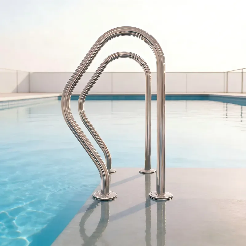 High Quality Stainless Steel 304/316 Silver Handrail for Pool Stairs Anti-Slip Easy Installation Pool Steps Ladders for HUAXI