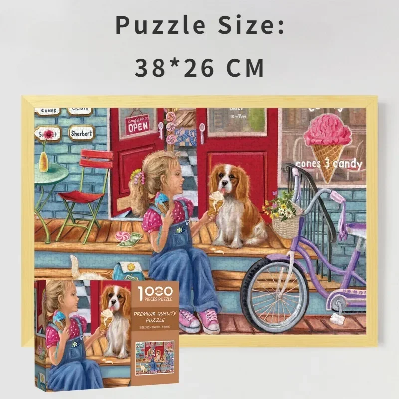 38*26cm White Cardboard Mini 1000 Piece Shopping Day Jigsaw Puzzle Stress Relief Entertainment High Quality Christmas Gift