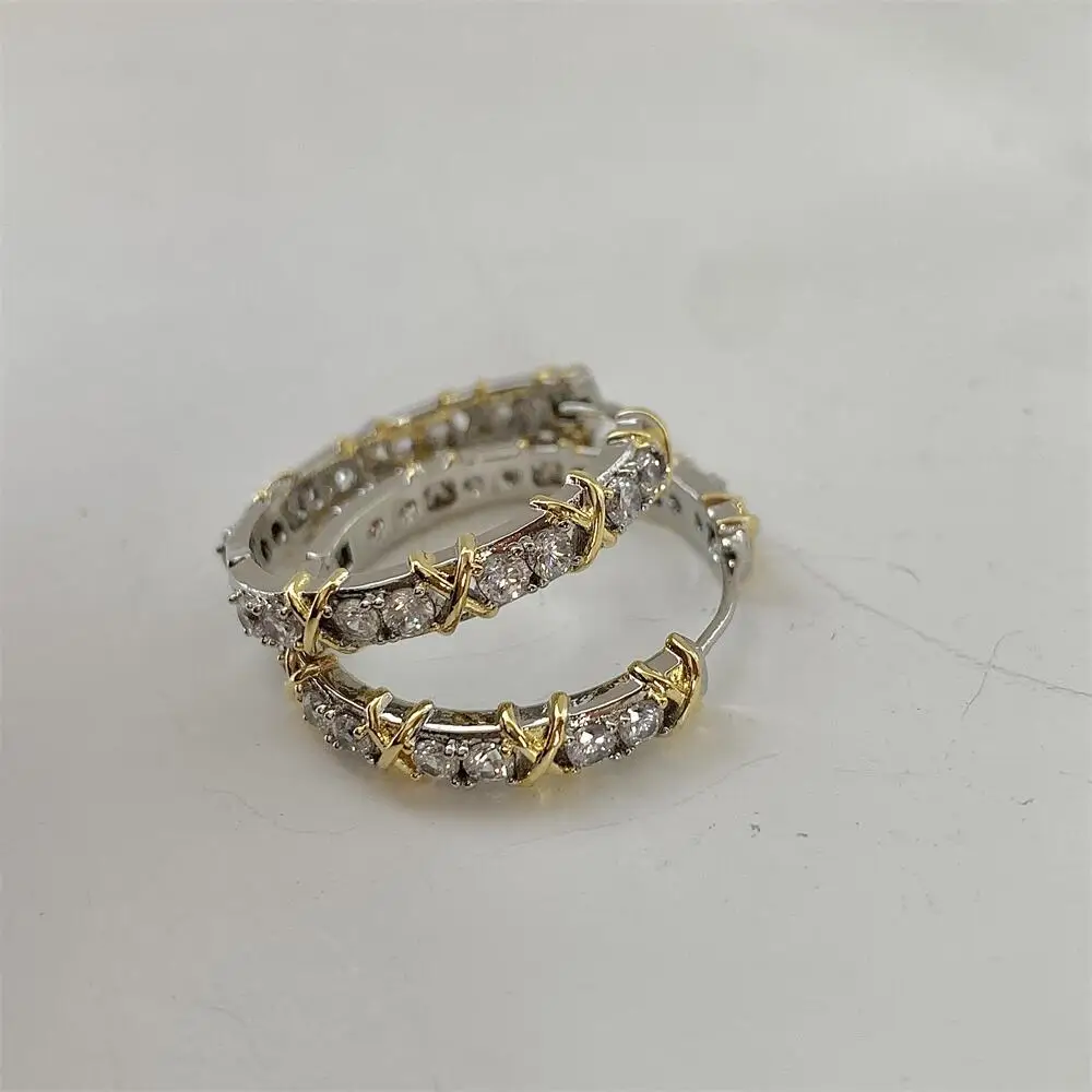 Orecchino a cerchio Vintage AAAAA zircone orecchini da sposa in argento Sterling 925 per le donne regalo di fidanzamento con promessa nuziale