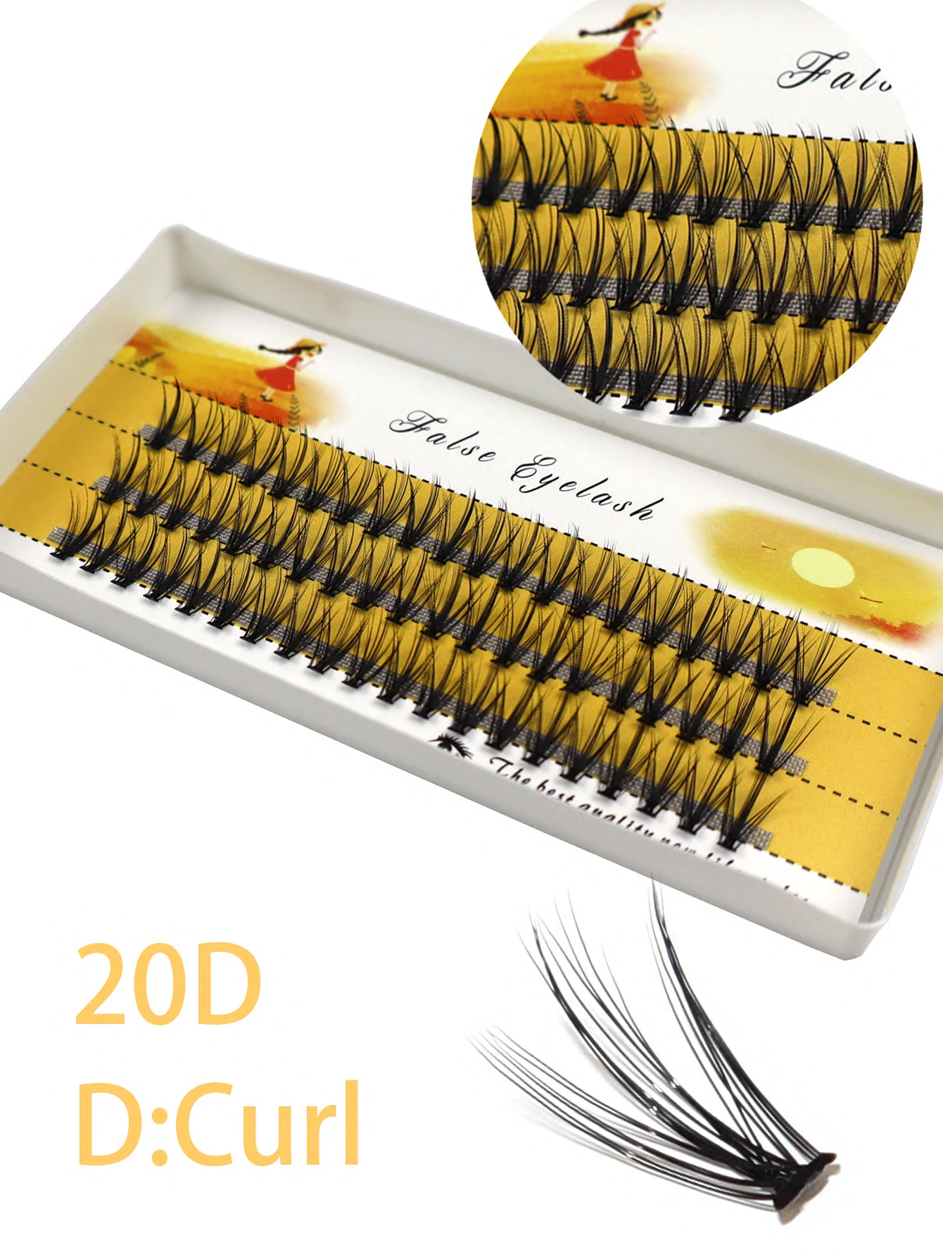 Pestañas de extensión 20/30D/40D, 1 caja/60 pestañas individuales de clustes, pestañas postizas gruesas naturales, paquete de pestañas individuales