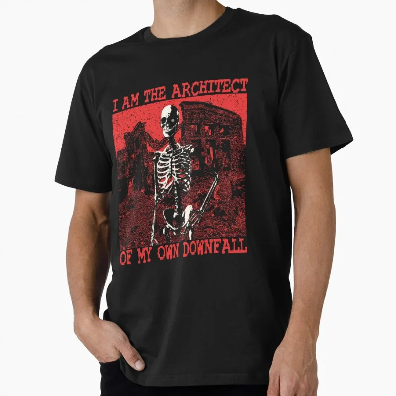

I am the architect of my own downfall Skeleton Japan eldritch horror gift T shirt for men Large size Tops S-6XL 100% cotton tee