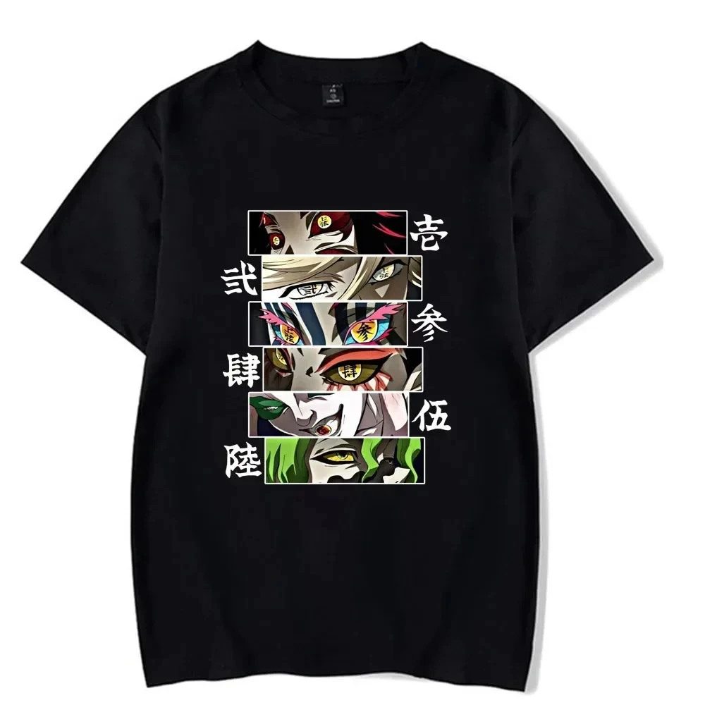 Letni T-Shirt Anime pogromca demonów z górnego księżyca T-Shirt z nadrukiem Anime Harajuku z krótka w stylu ulicznym rękawem modowa męska damskie