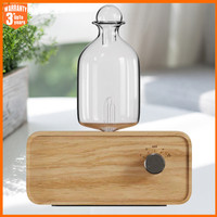 Glass Essential Oil Diffuser Wood Grain Base Air Aroma Diffuser 2600mAh Professional Machine Nebulizer For Home Office Room