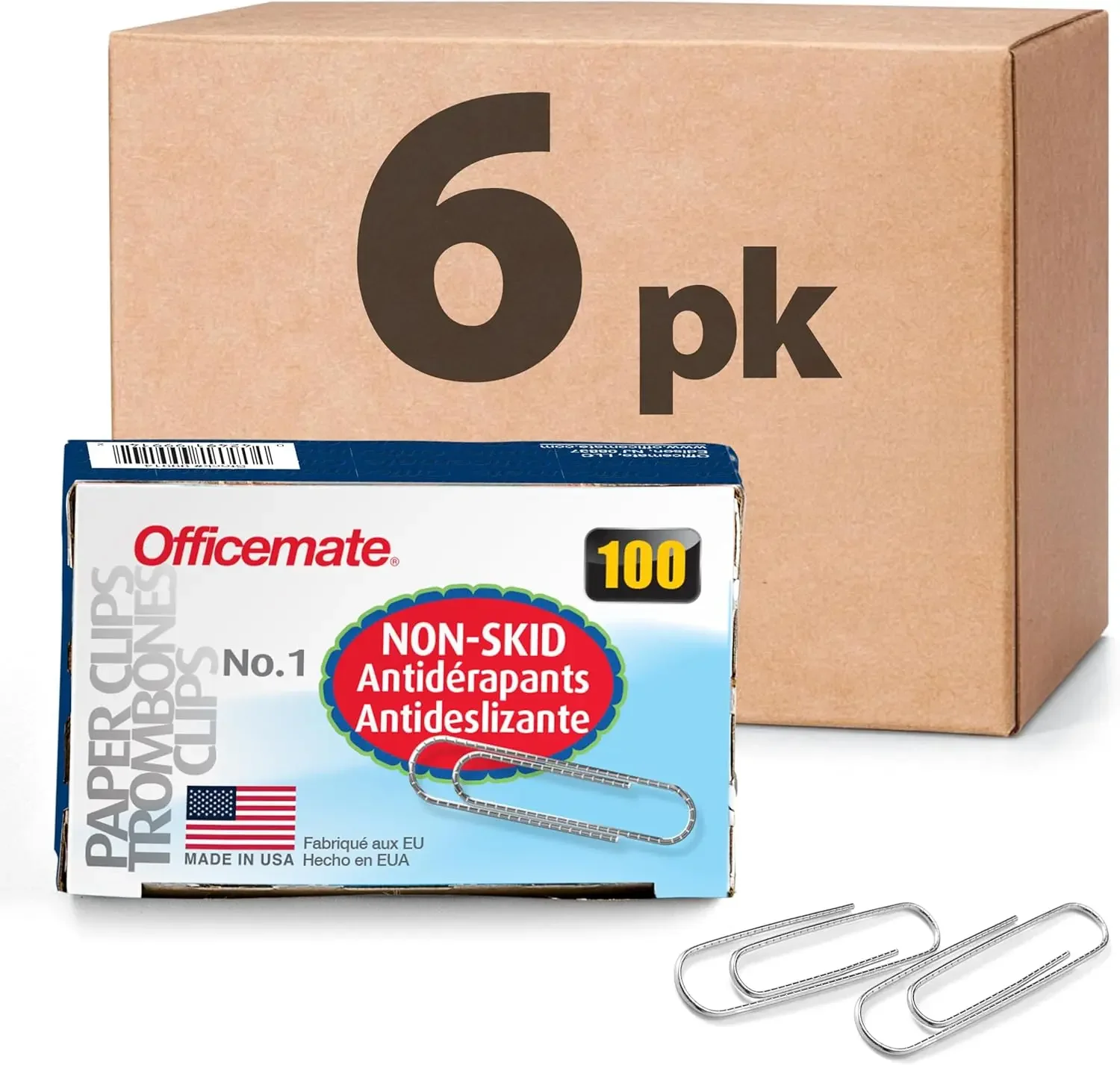 

High-Capacity Paper Clips, 600 Total in 6 Packs of 100 Each
