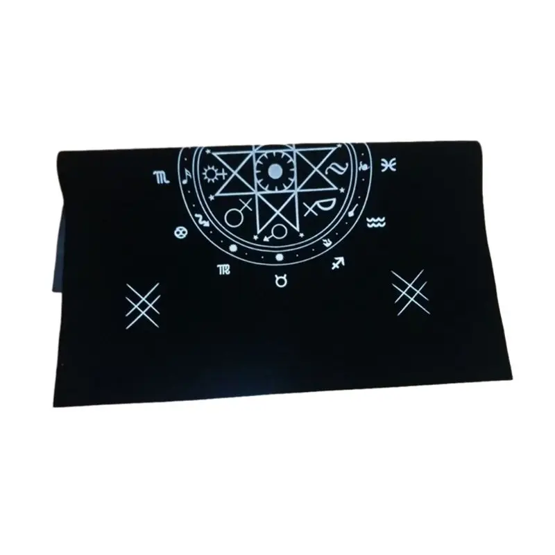 50X50Cm Seni Tarot Pagan Kain Altar Flanel Taplak Meja Kartu Ramalan Dekorasi Permadani Persegi D5QD