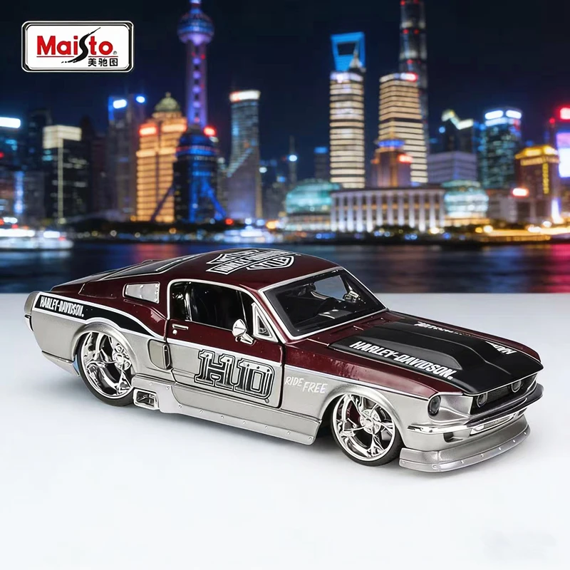 

New Maisto 1:24 Harley Mustang GT Alloy Car Model Diecasts Metal Modified Sports Car Model Simulation Collection Childrens Gift