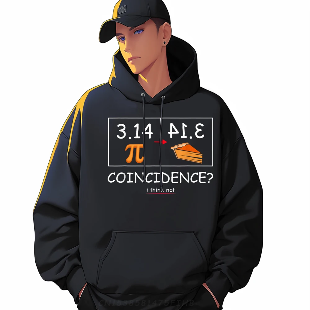 

3.14 Pie Coincidence I Think Hoodies Graphic Round Collar Printed Long Sleeve Mens Hoodies Party Hoodies