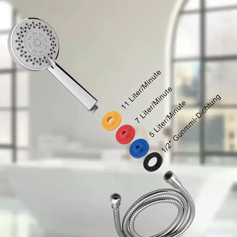 

8 шт. 1/2 дюйма комплект ограничителя редуктора потока душа 5/7/11 л/мин ограничитель шланга комбинированный клапан регулирования потока насадки для душа в ванной комнате