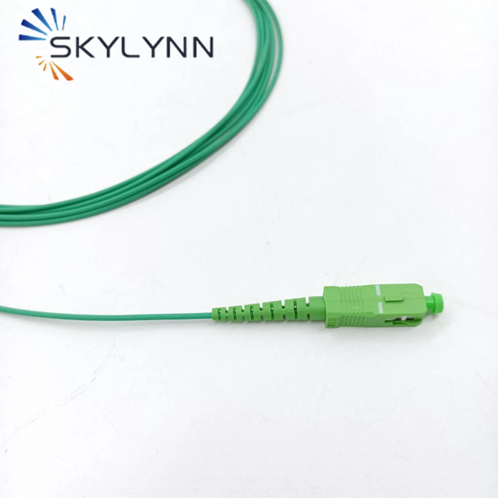 Imagem -06 - Cabo de Remendo Personalizado da Fibra Ótica Único Modo sc Apc-sc Apc G657a2 Núcleo Simplex 1.6 mm Diâmetro Revestimento Verde Lszh 3.5m 100 Pcs