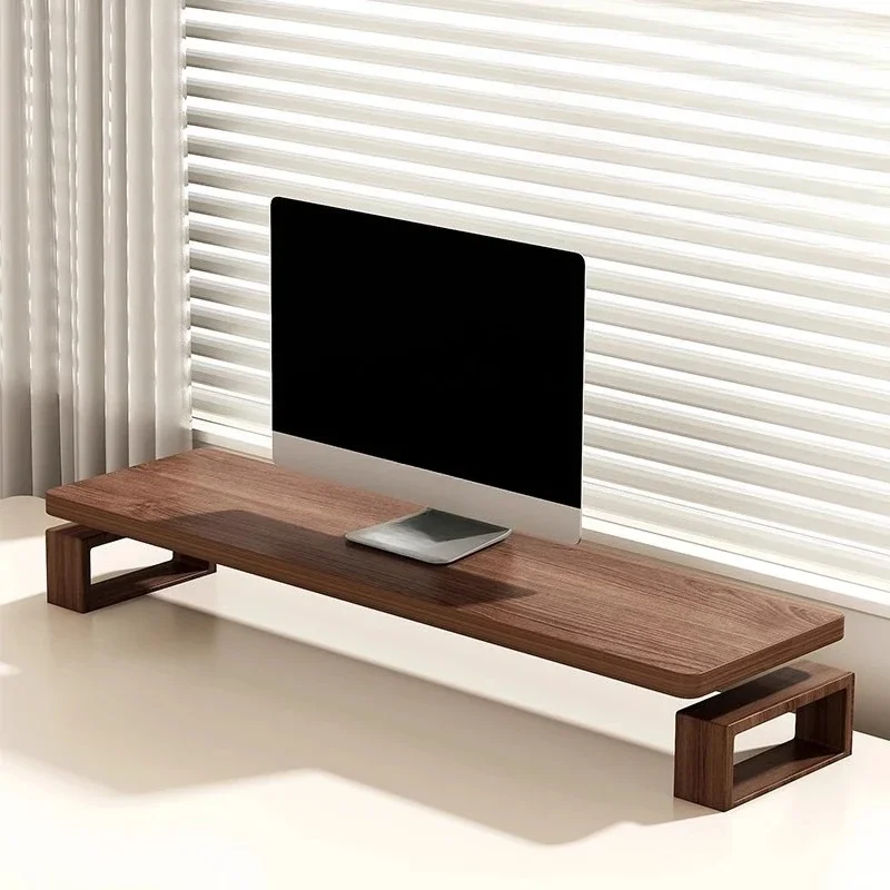 Solid wood computer monitor heightening rack office desktop storage rack