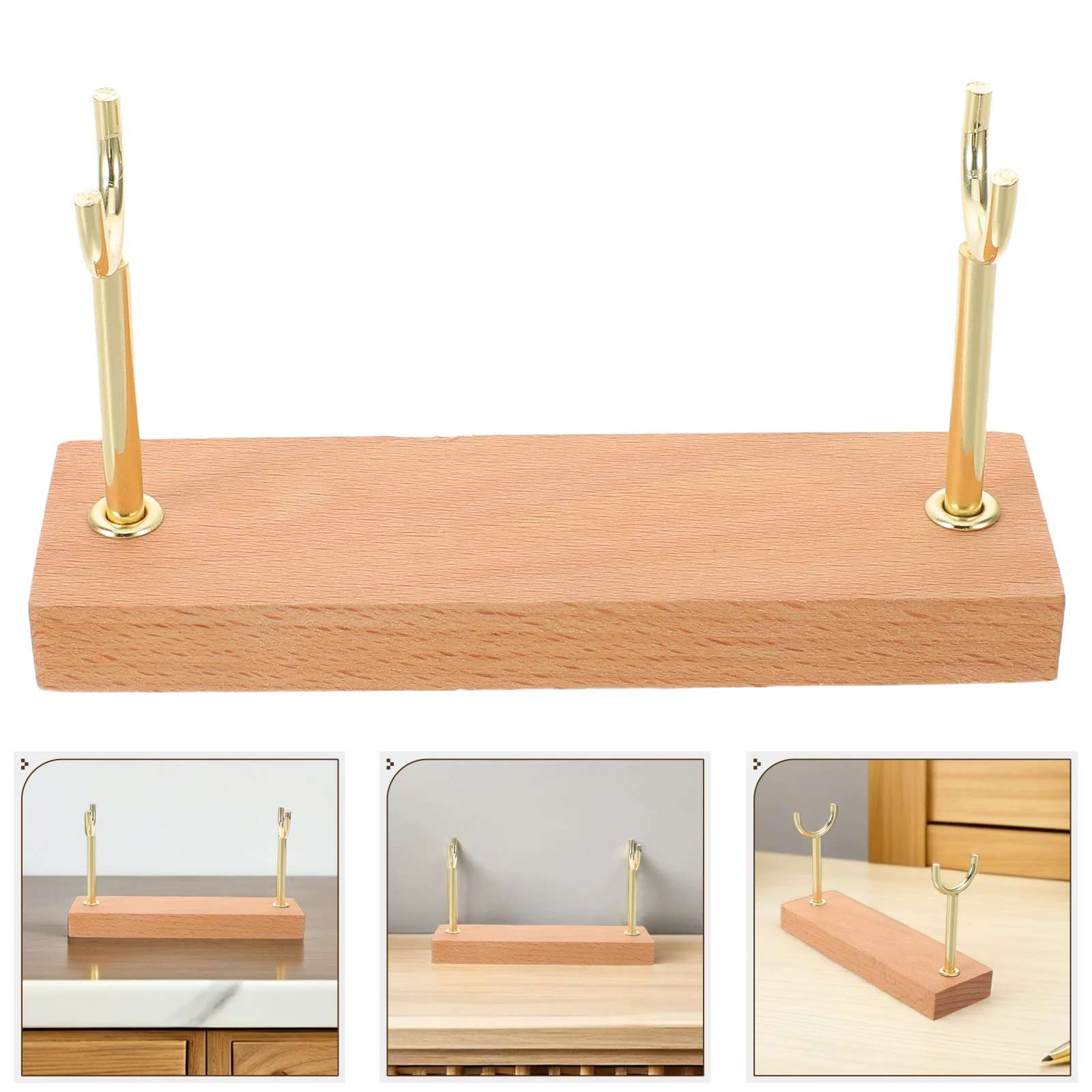 

Настольная подставка для украшений 5.3x2.9x1.6 дюймов, деревянная подставка-органайзер для браслетов, часов, сережек, селенит