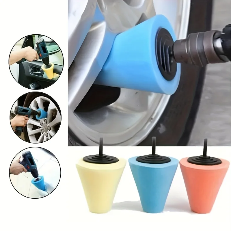 Car Hub Beauty Details Scratches Polishing Conical Sponge