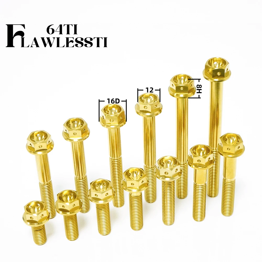 FLAWLESSTI M8x20-90 1.25 Pitch Gr5 Titanium Bolt Brake Caliper Front Rear Shock Swingarm Exhaust Pipe Bolt