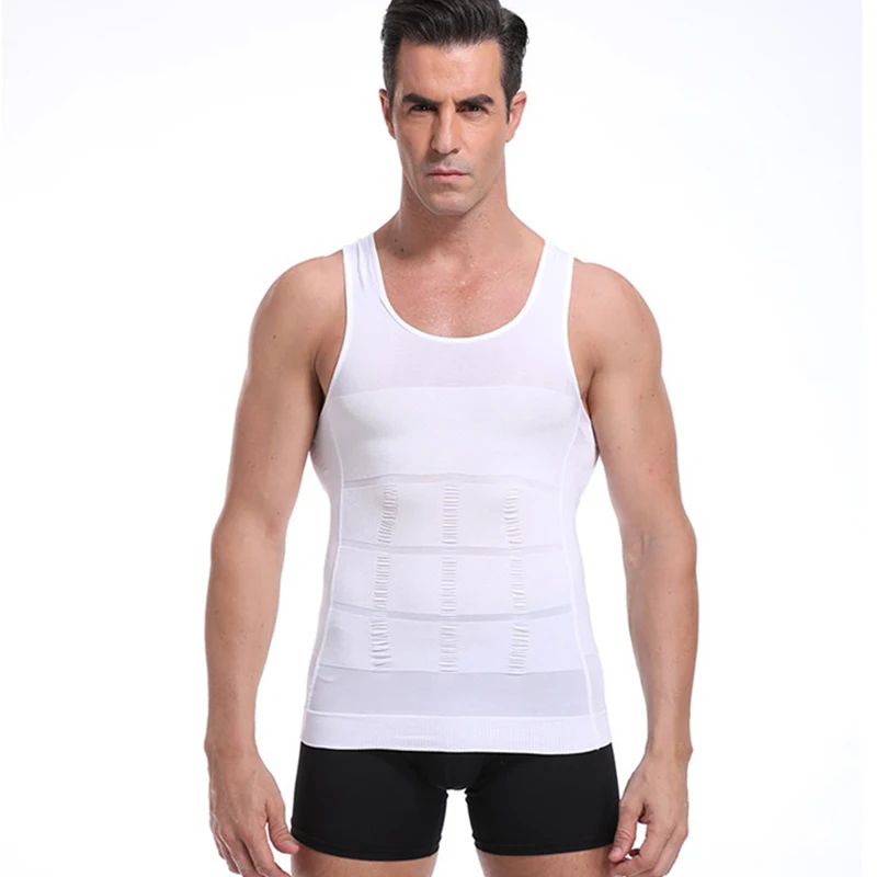 Men\'s Shapewear Slimming Body Corset Vest Shirt Compression Abdomen Tummy Belly Control Slim Waist Cincher Underwear Sports Vest