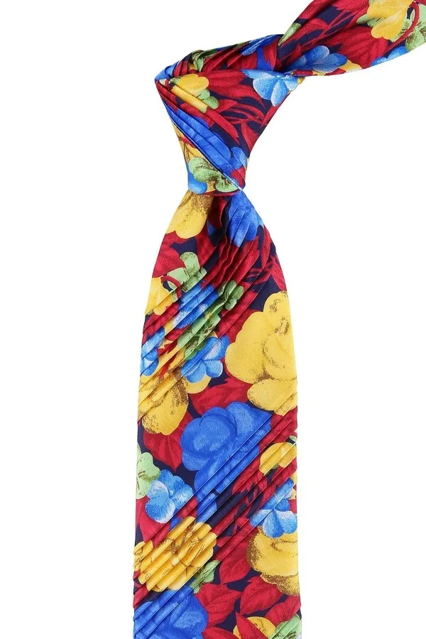 Multicolour Flower Pattern Piliseli Silk Tie EST137
