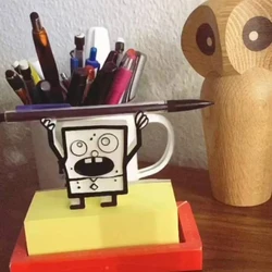 3d Bedrukte Potloodhouder Doodlebob Potloodhouder Kantoor Bureaupenhouder Bureau Organizer Kantoor Decor Pennenrek