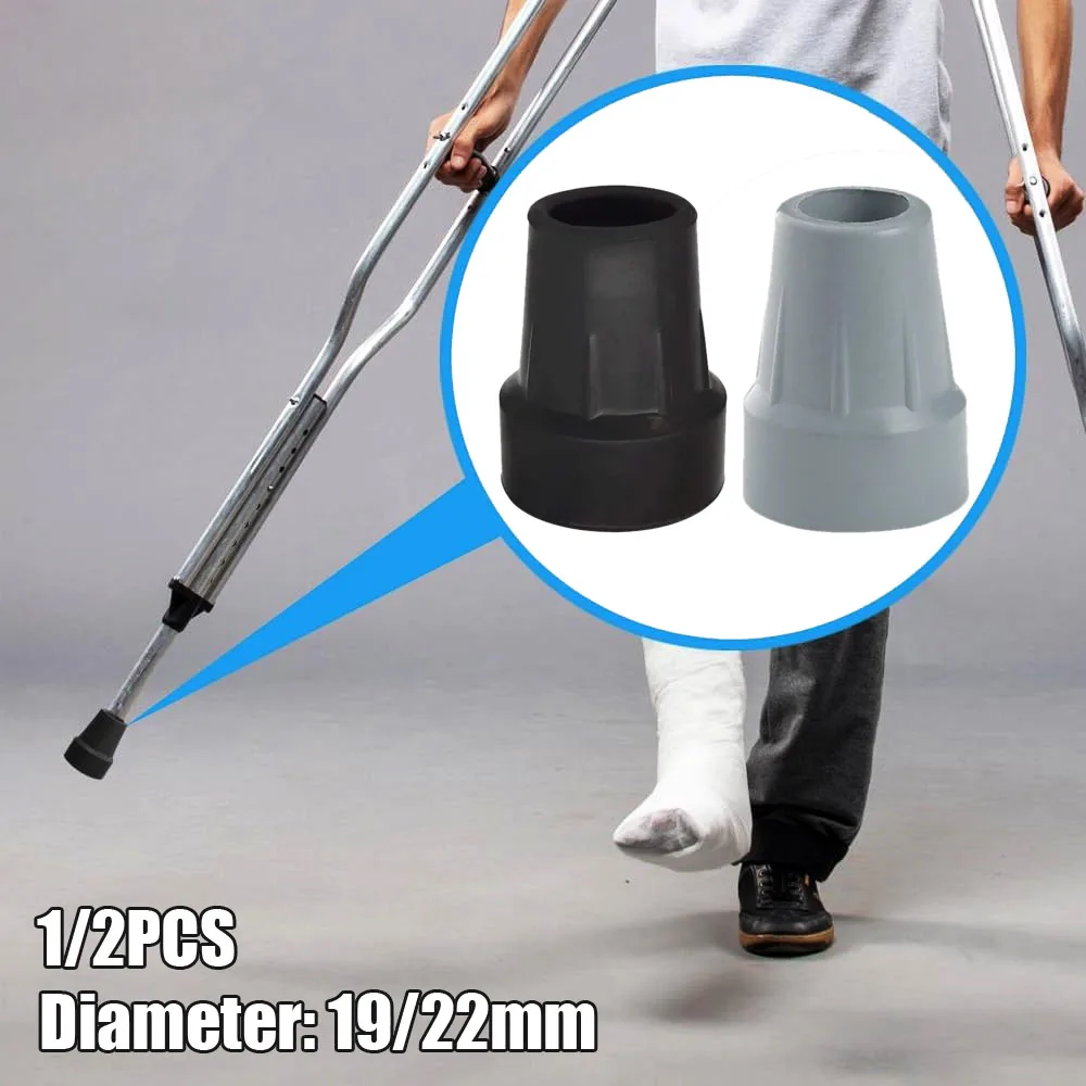 

19mm/22mm Walking Stick Anti Slip Foot Pad Rubber Head Cane Accessories Trekking Replacement Non-Slip Rubber Crutch Tips
