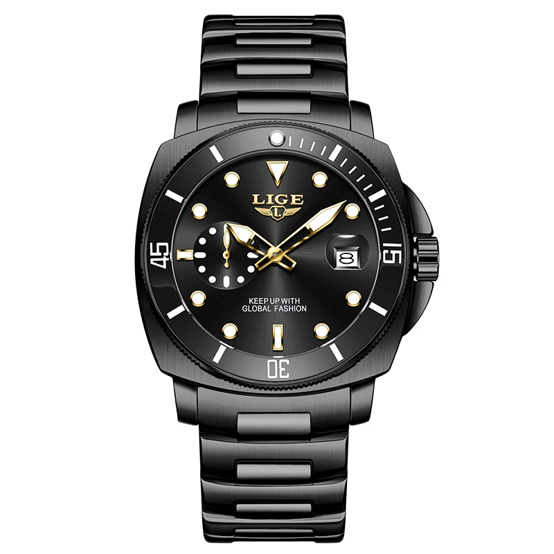 Men's Trendy Waterproof Luminous Stainless Steel Watch