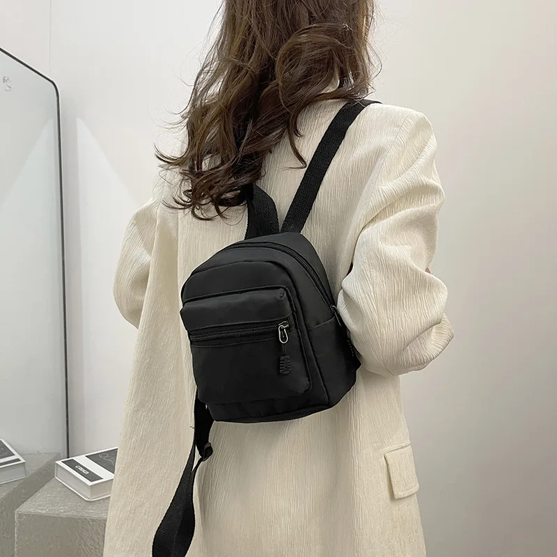 Mini Womens Backpacks Trend Nylon Female Bag Small School Bags White Rucksack for Teen Girls Fashion Casual Backpack
