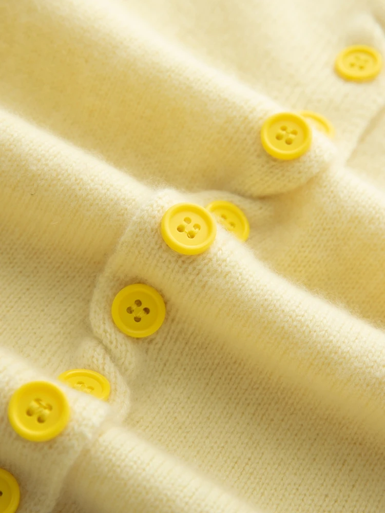 CHICUU Dámský svetr s dlouhým rukávem a kardiganem, 100% kašmírový svetr, podzimní a zimní základní kabát s dlouhým rukávem a kašmírovým kardiganem - náhled 5