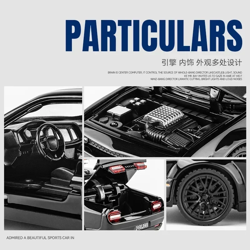 1:32 SRT police car High Simulation Diecast Metal Alloy Model car Sound Light Pull Back Collection Kids Toy Gifts