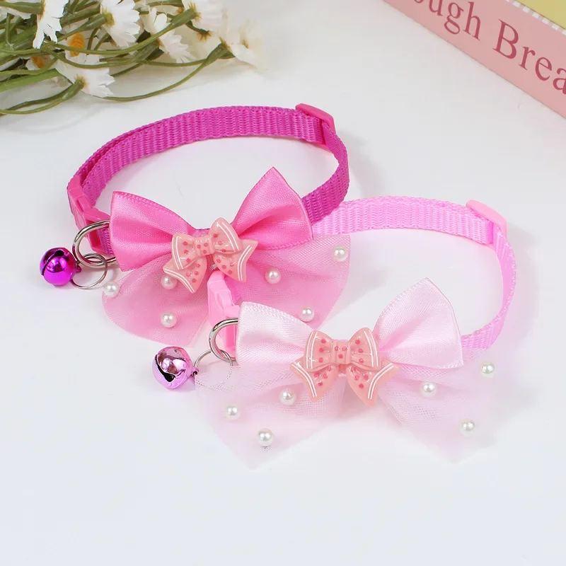 3 قطعة قابل للتعديل الحيوانات الأليفة ربطة القوس فيونكة طوق مع جرس لينة القط الكلب قلادة الأزياء الديكور للقطط الجراء احتفال الحفلات