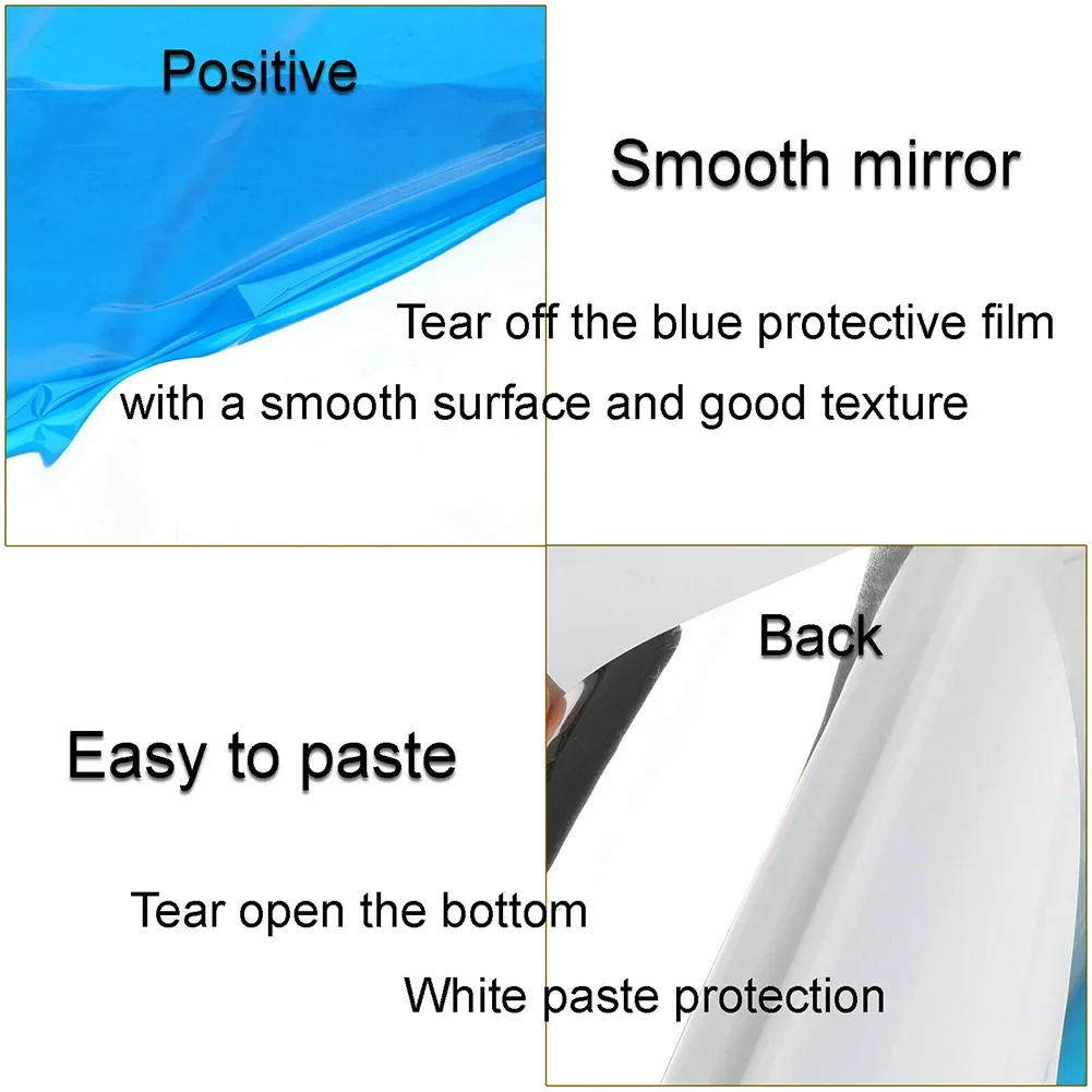 50X200cm 3D Mirror Wall Stickers Full-body Mirror Self-adhesive Mirror Sheets 0.1-0.2mm Thick DIY Home Living Room Decoration