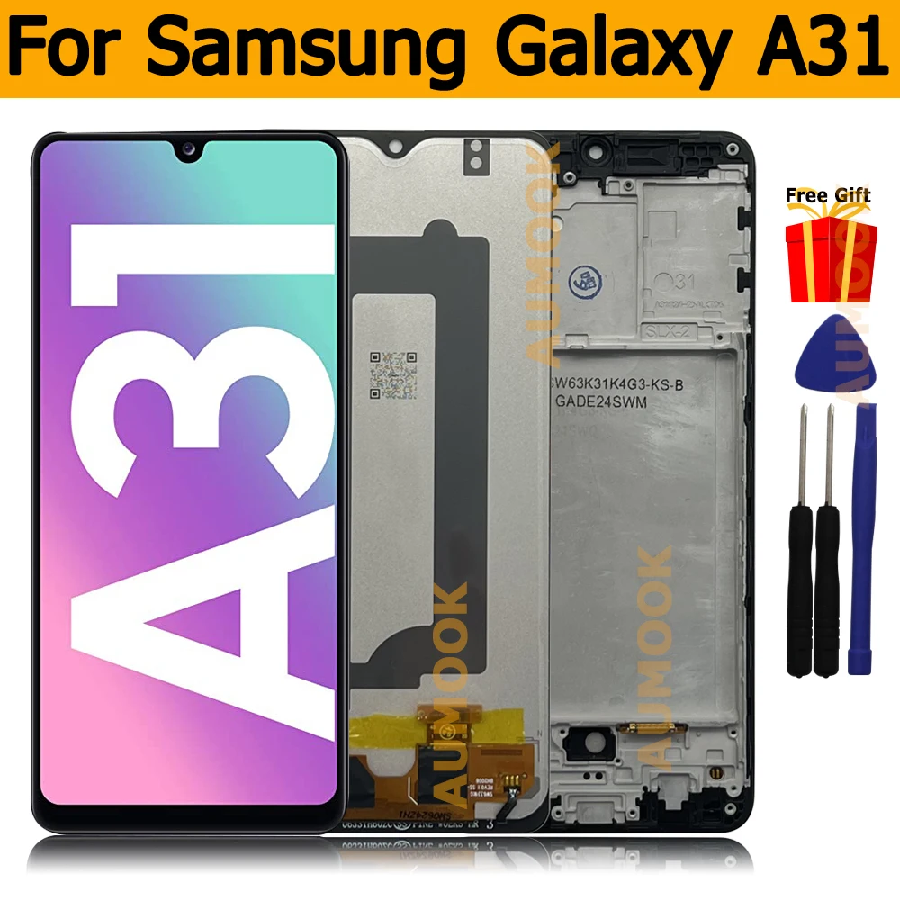 OLED para Samsung Galaxy A31 pantalla LCD MONTAJE DE digitalizador con pantalla táctil para Samsung A31 A315 A315F A315G A315N piezas de repuesto