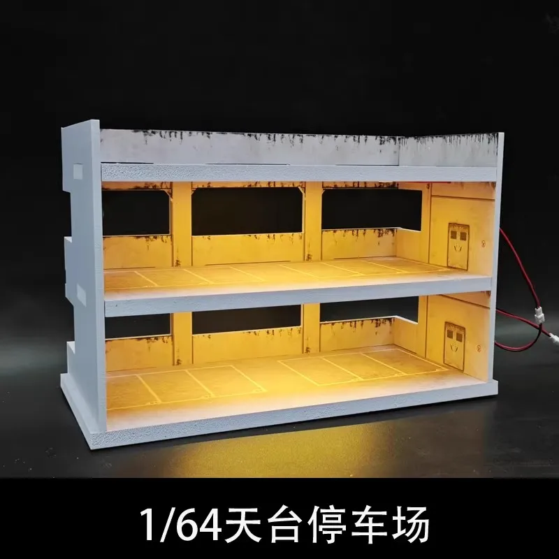 

1/64 Rooftop Multi-Level Parking Scene Retro ParkingLot Model Car Miniature