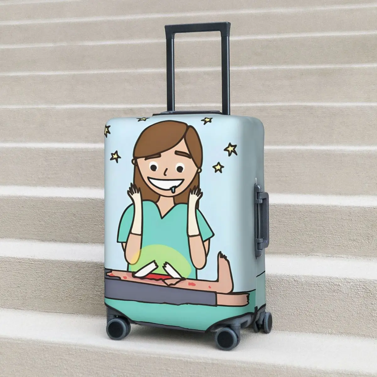 

Enfermera En Apuros Suitcase Cover Strectch Travel Protector Luggage Accesories Flight