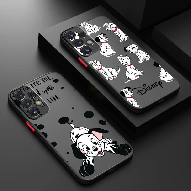 Disney 101 Spotted Dog Cute Frosted Translucent For Samsung Galaxy S24 S23 S22 S21 S20 FE S10 S9 S8 Plus Ultra Pro 5G Funda