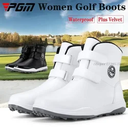 Pgm Golf Shoes Women Winter Waterproof Boots Spikes Non-Slip Sneakers Ladies Velvet Warm Golf Boots High Ankle Walking Shoes