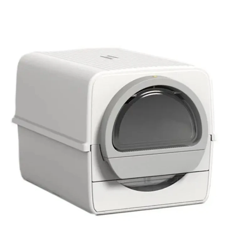 Semi Automatic Cat Litter Box Hand Pull Easy Clean Enclosed Self Cleaning Cat Toilet Box