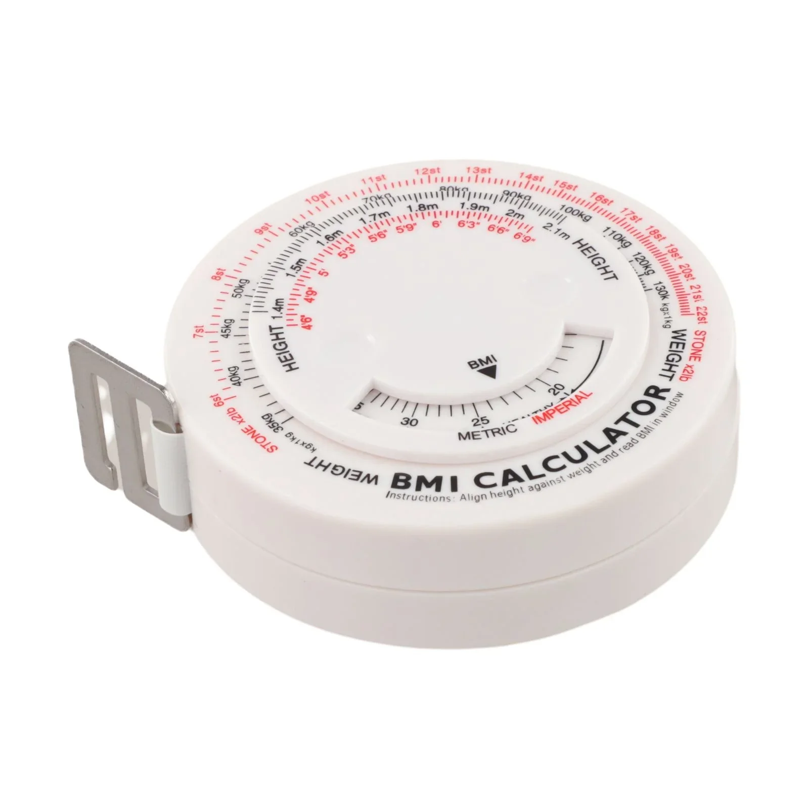 Automatic Retractable BMI Tape Measure With Lock Feature For Measuring Waist Chest Arms Hips Thighs Calves And More