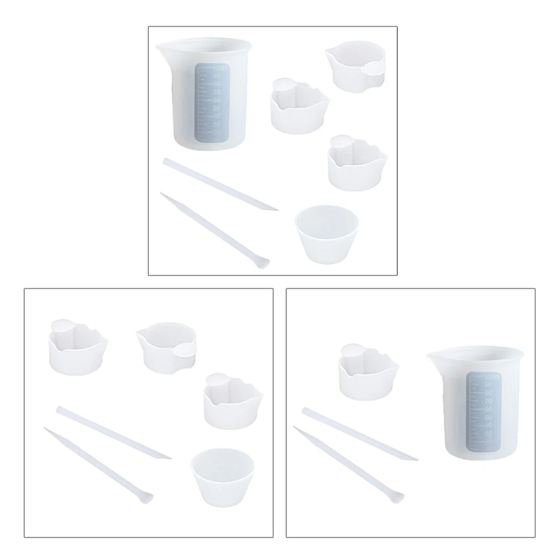 1 Set Silicone 100ml Measuring Cups Mixing Cup Card Slot Cup Dispensing Cup Stir Dropsale