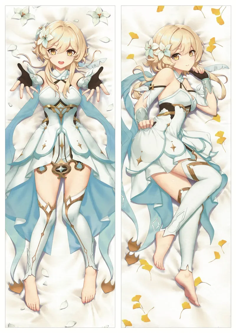 2WAY Genshin Impact Anime Hugging Body Pillowcase Galgame Character Lumine Dakimakura Case Covers Bedding Decorate Pillow Covers