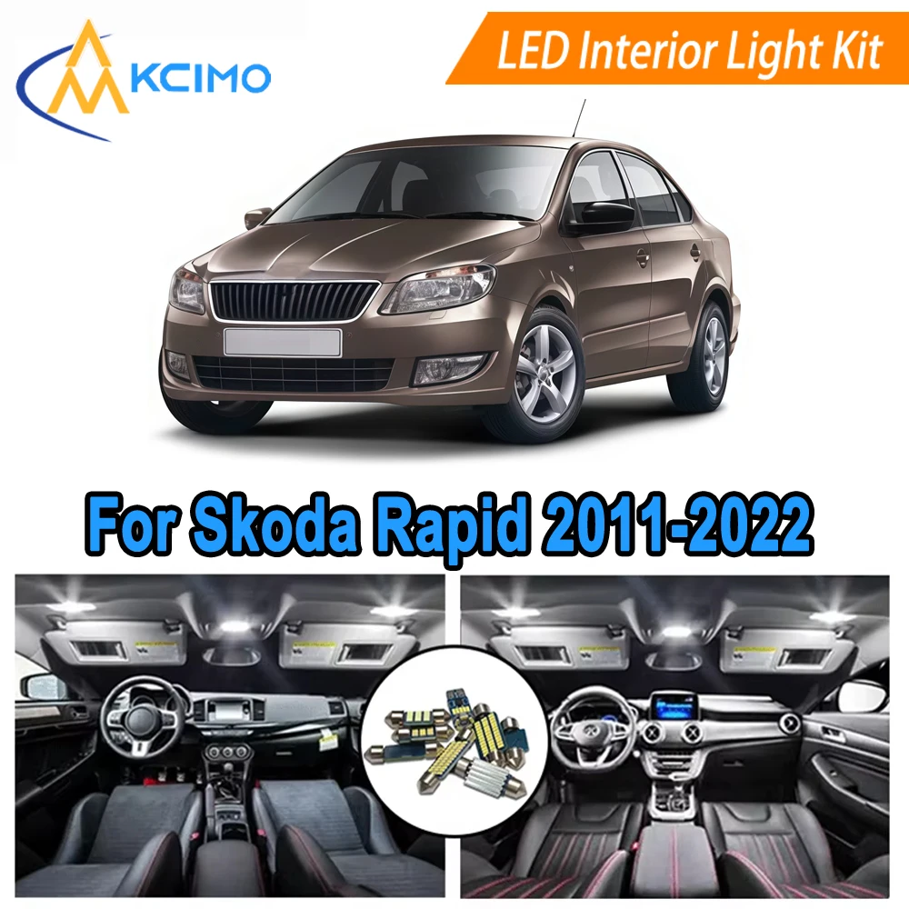 

6000K Cool LED Bulbs Kit For Skoda Rapid (2011-2022) LED Interior Dome Map Door Light Set Replacement Easy Plug & Play
