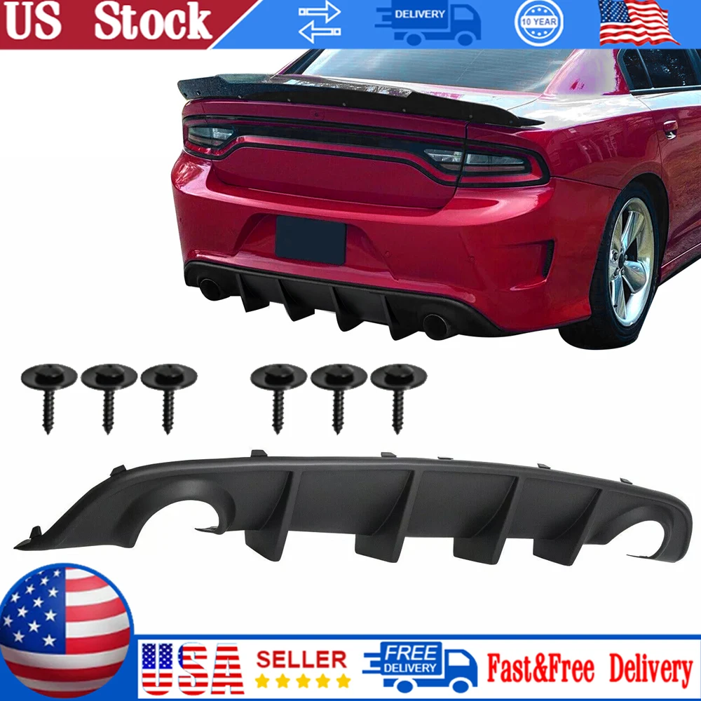 

1PCS Quality Car Rear Bumper Diffuser Valance Lip Spoiler Durable Glossy Black For Dodge Charger SRT 2015-2023 Car Accessories