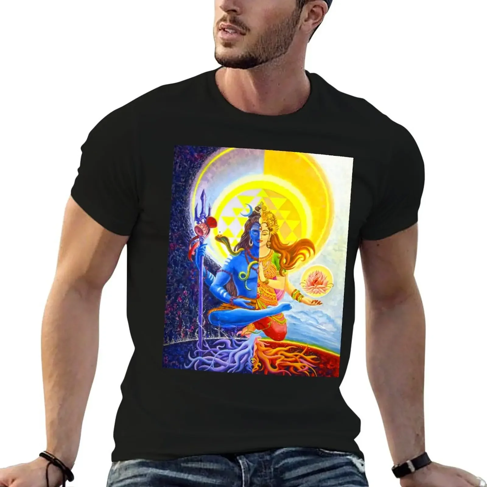 Ardhanarishvara Shiva Shakti God Goddess Halfman HalfWoman T-Shirt new edition cheap stuff Men's t-shirt