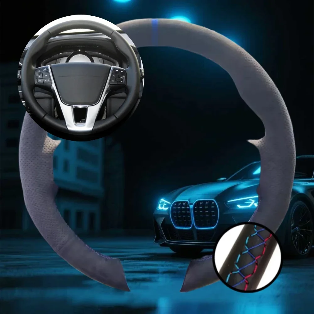 

Customized Car Steering Wheel Braiding Cover For Volvo V40 2014 XC60 S60 LV60 S80L Car Accessories Hand-sewn Steering Wrap