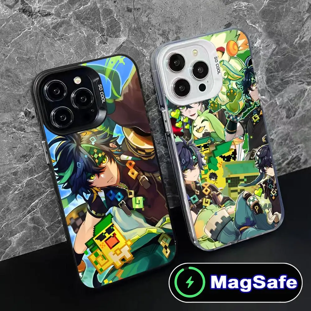 

Game GI Kinich Mobile Phone Case for iPhone 17 16 15 14 13 12 11 Air Pro Max Plus MagSafe Translucent Colorful Cover Cover