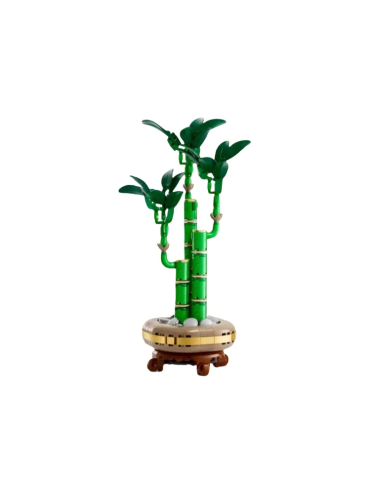 2026 new cute building blocks, brick toys, fun, beautiful bamboo, simple modular assembly, home decoration, adult holiday gifts view 2