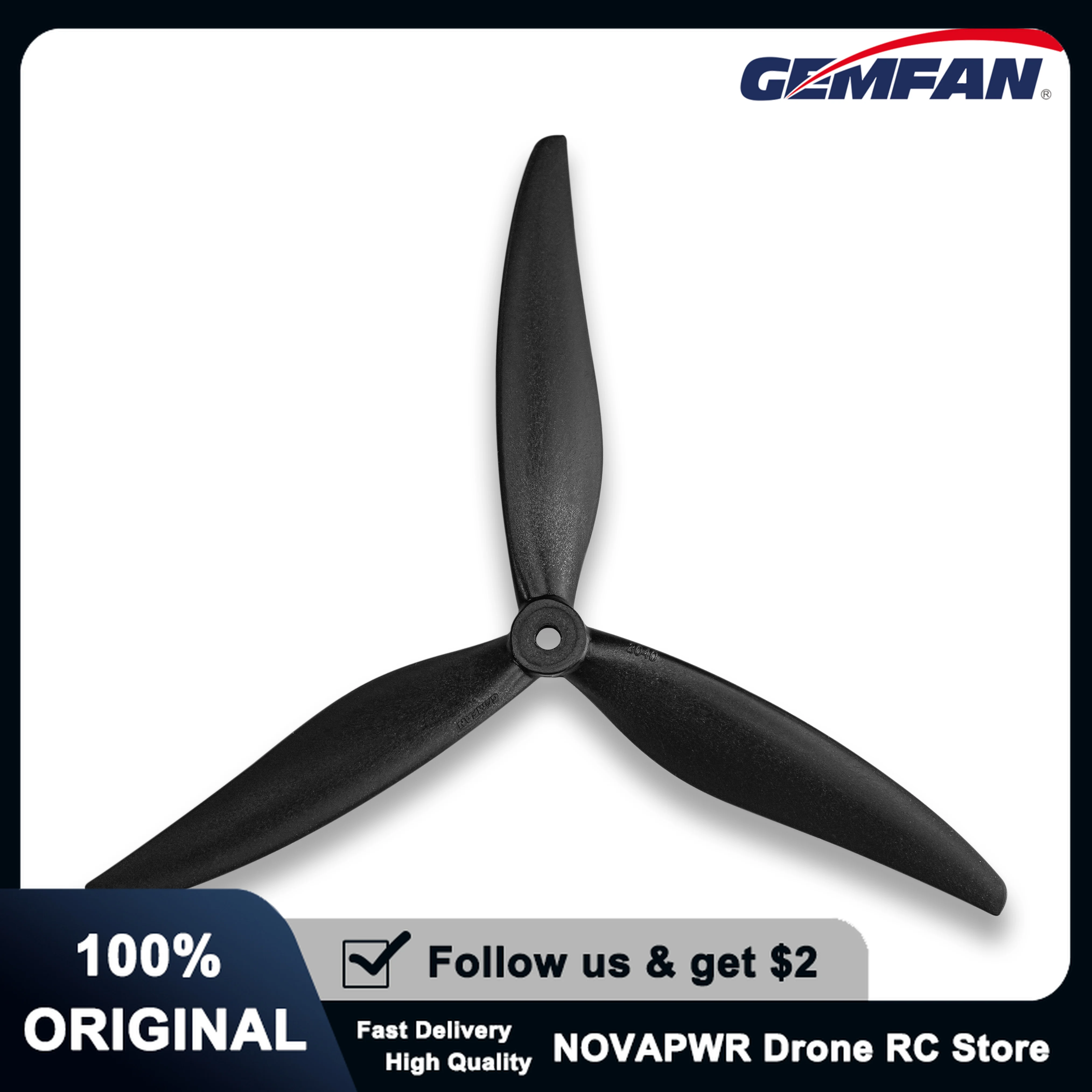 

Gemfan 8040-3 8Inch 3-Blade X-CLASS Propeller Large Hub Design for Cinematic X8 Drones