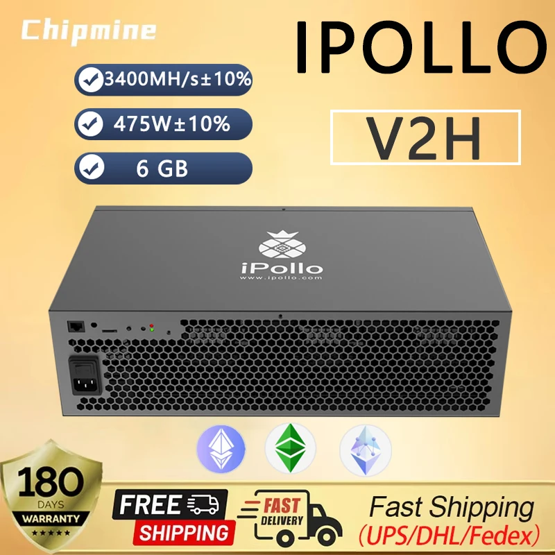 New IPollo V2H ETC ASIC Miner 3.4Gh/s  Consuming 475W EtHash Algorithm ETC Mining Machine Shipping on 15th Jan 2025