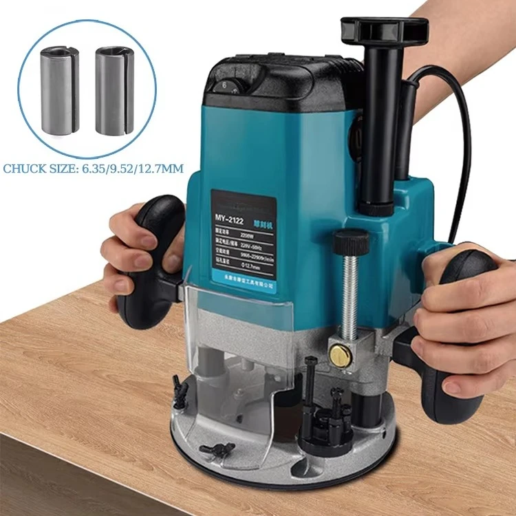 High Quality Woodworking Carving Machine 2200W Electric Power Wood Router Handle Slotting Trimming Machine