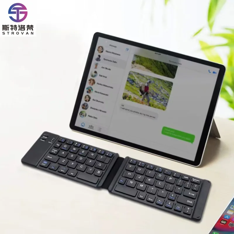 Portable Folding Keyboard bluetooth Azerty French ultra Fold Mini Ergonomic Wireless Keyboard