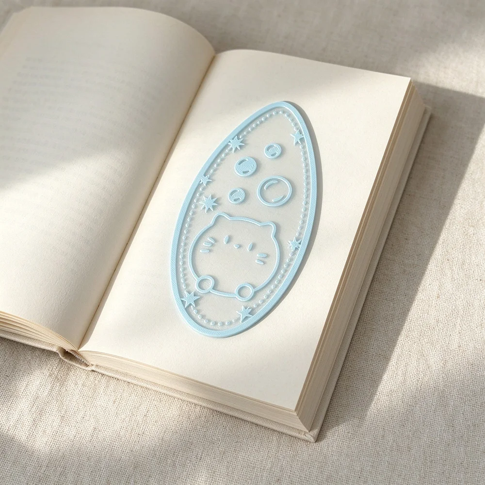 Cute Cat Character Pattern Reading Page Marker Cartoon Bookmark Teardrop Shape Journal Decoration Stationery Gift