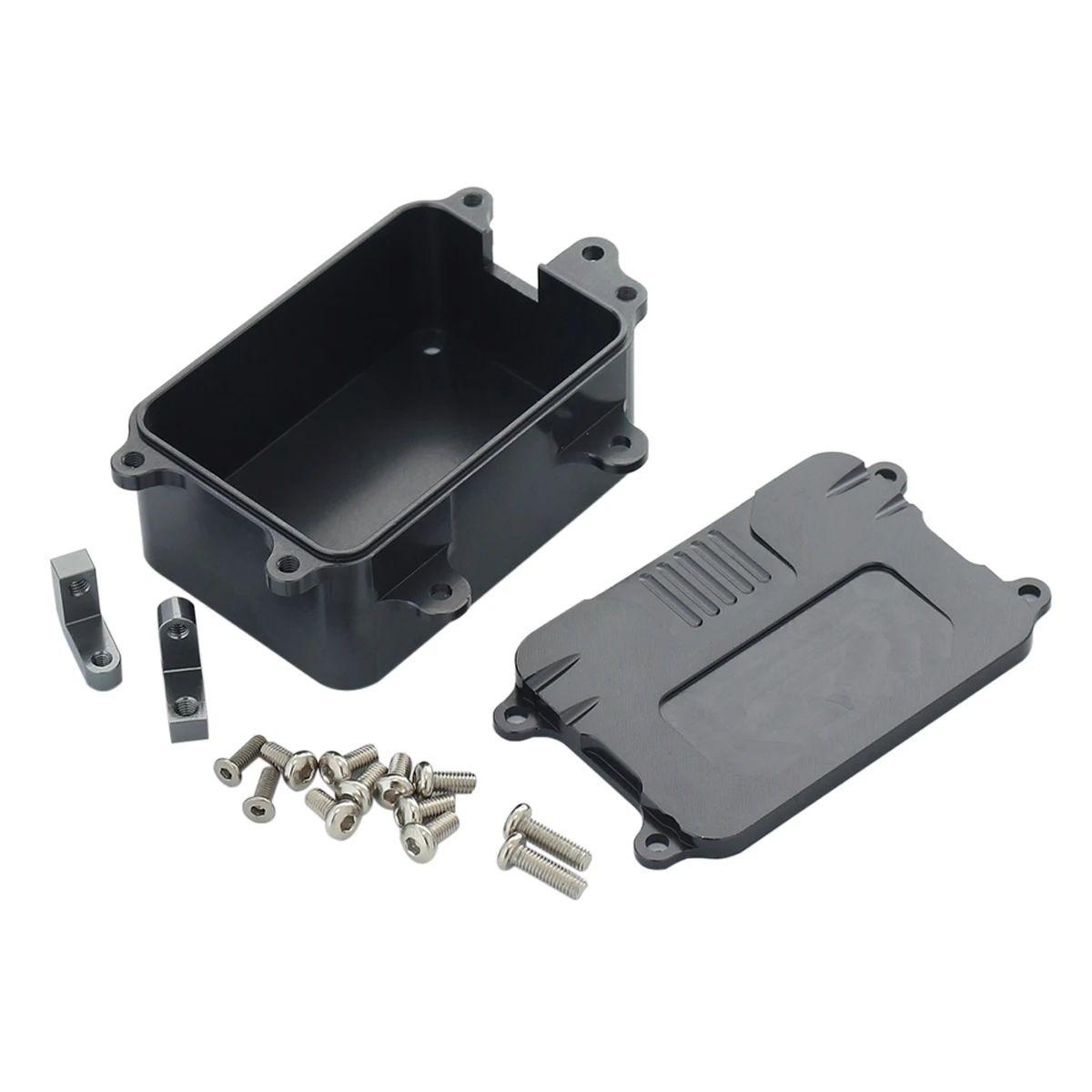 CNC Aluminum RC Receiver Box ESC Radio Electronic Tray for 1/10 Rock Crawler Rigs DIY SCX10 D90 D110 86100 Chassis Upgrade