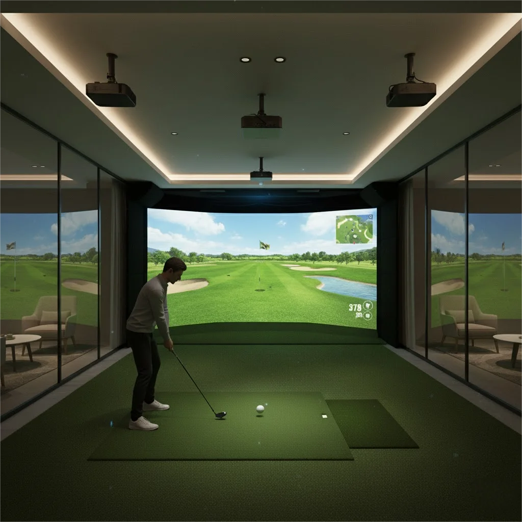 High-Precision 3D AR Golf Touchscreen Home Golf Simulator System Dual Camera Sensor Monitoring For Professional Indoor Virtual